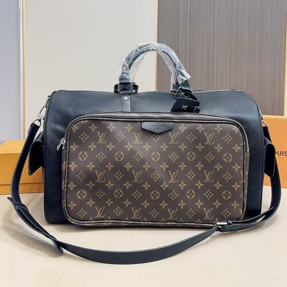 Louis Vuitton Keepall Bandoulière 50 Black And Brown 50cm