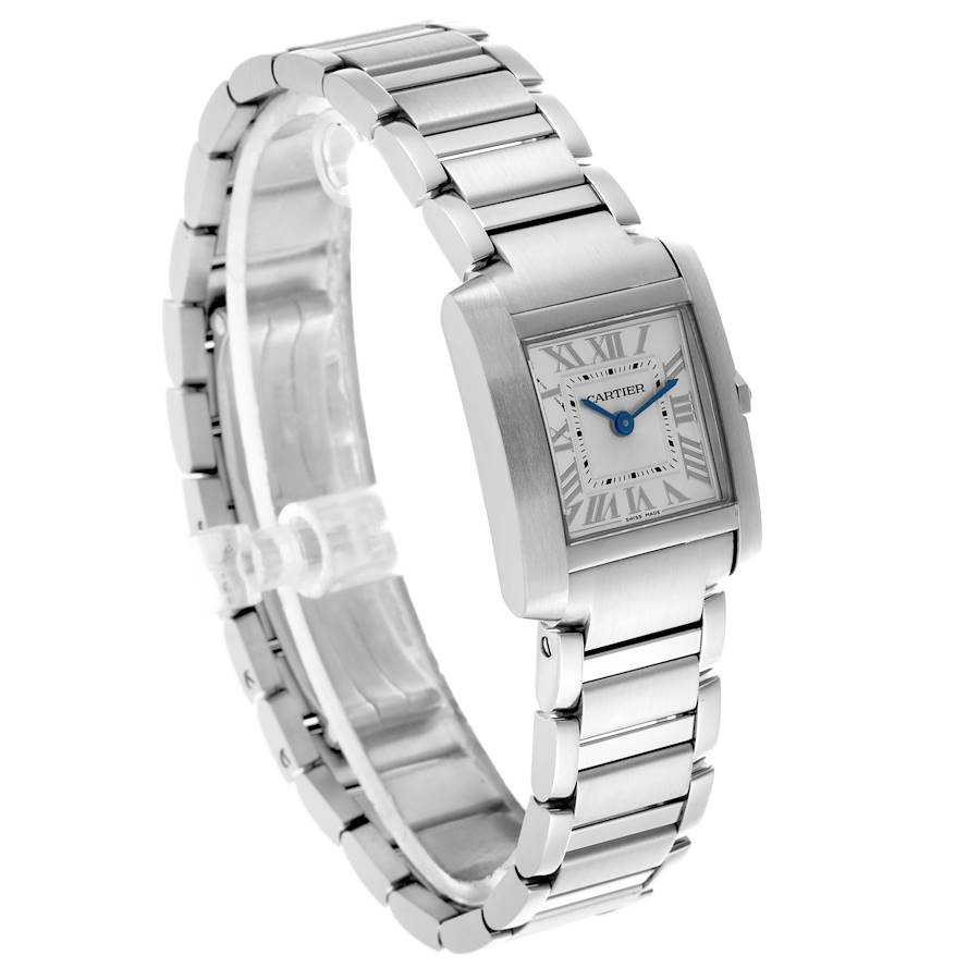 Cartier Tank Francaise Small Silver Dial Steel Ladies Watch WSTA0065 Card