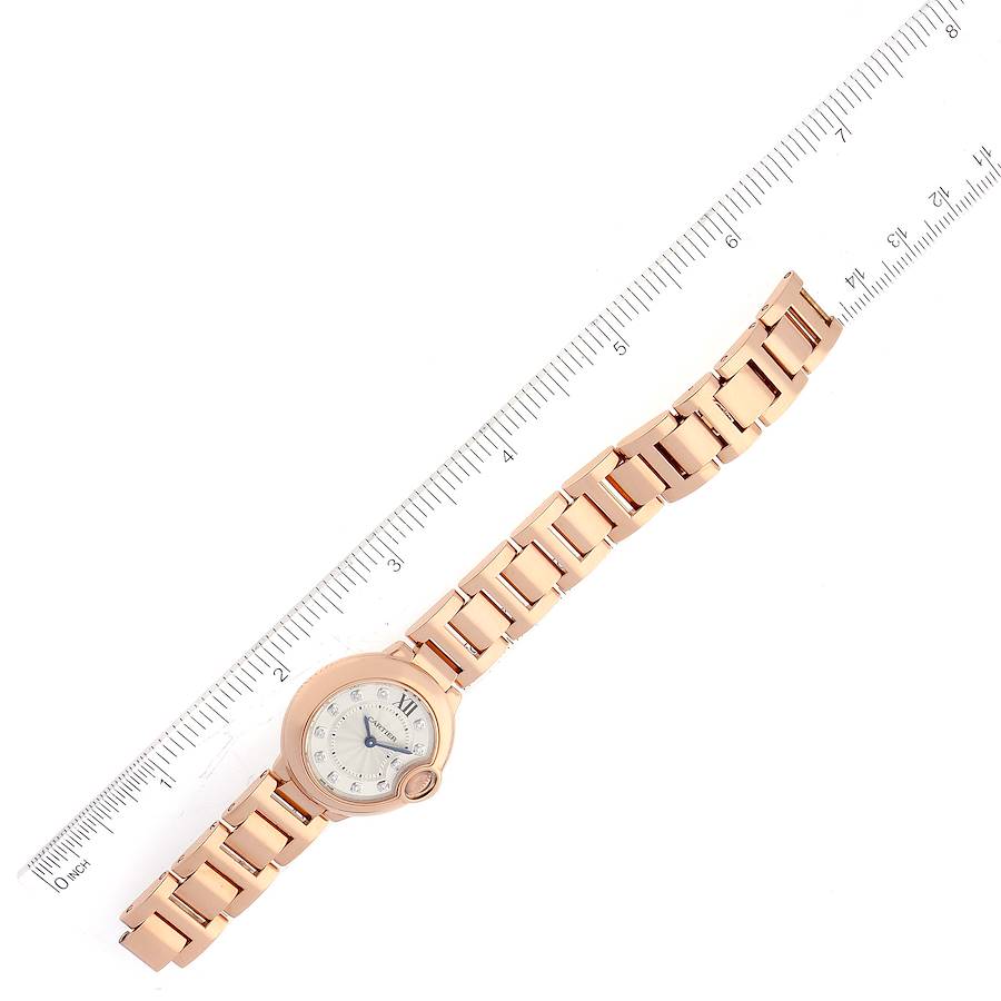 Cartier Ballon Bleu 28mm Rose Gold Diamond Dial Ladies Watch WE902025