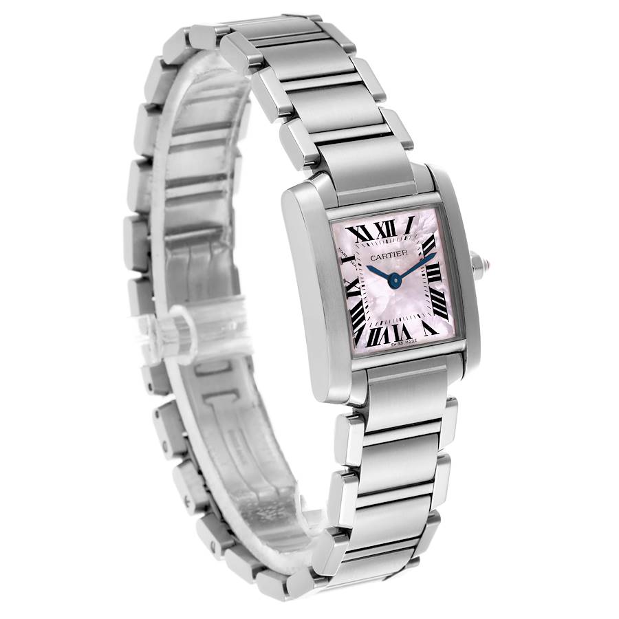 Cartier Tank Francaise Mother of Pearl Dial Steel Ladies Watch W51028Q3
