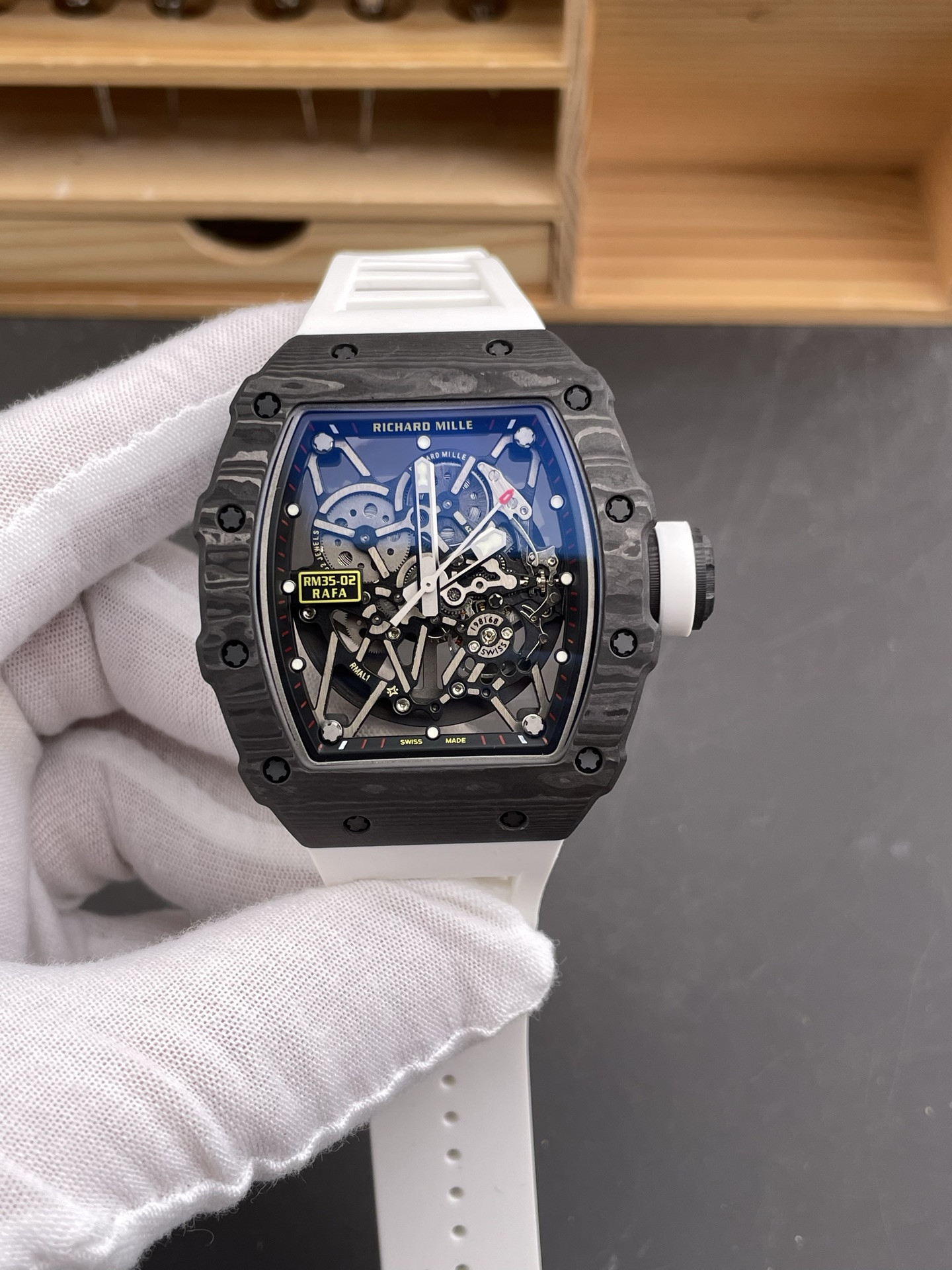 RM35-02 Carbon Fiber Red Bezel NEW Factory