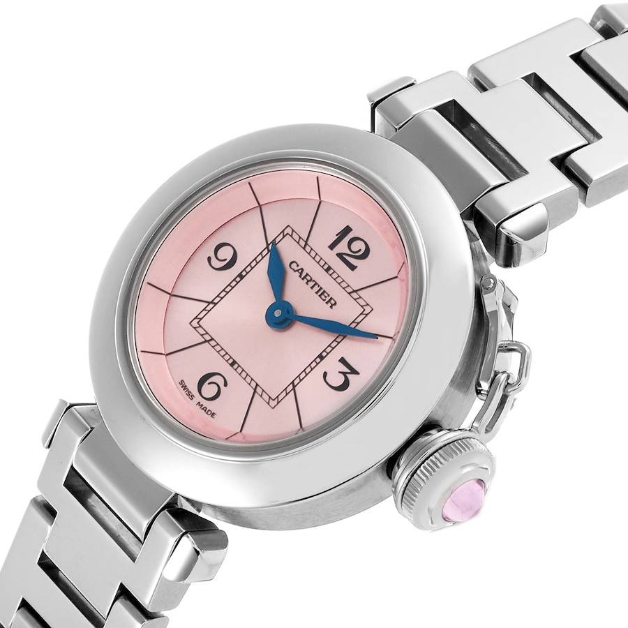 Cartier Miss Pasha Steel Pink Dial Ladies Watch W3140008