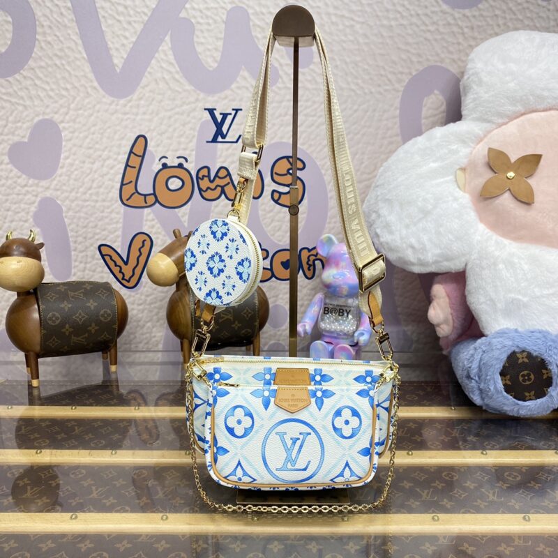 Replica Louis Vuitton Multi Pochette Accessoires White Blue