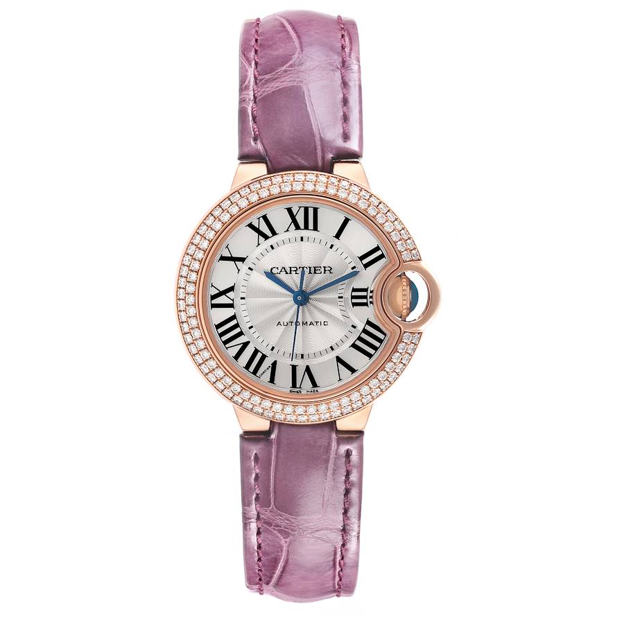 Cartier Ballon Bleu 33 Rose Gold Diamond Ladies Watch WE902066