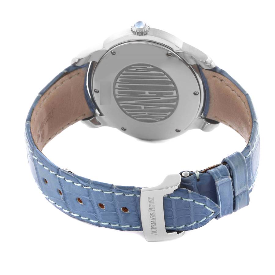 Audemars Piguet Millenary Blue Dial Steel Diamond Ladies Watch 77301ST