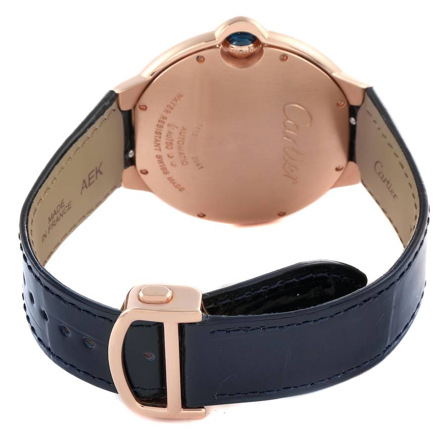 Cartier Ballon Bleu 42 Automatic Blue Dial Rose Gold Mens Watch WGBB0036