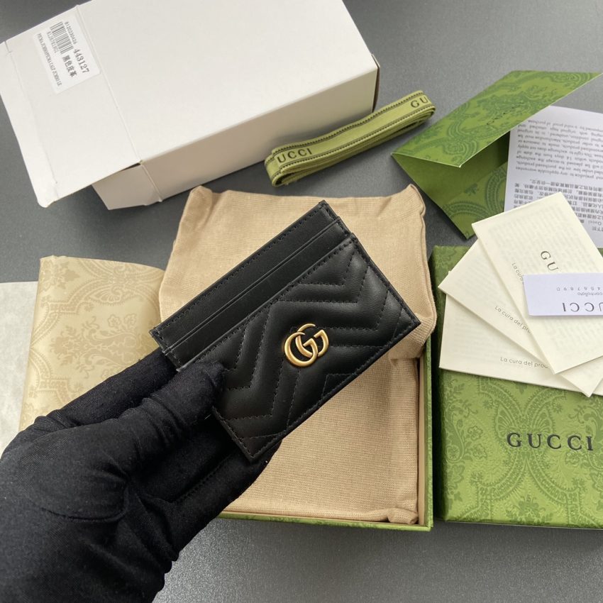 Replica Gucci Marmont Card Holder Black
