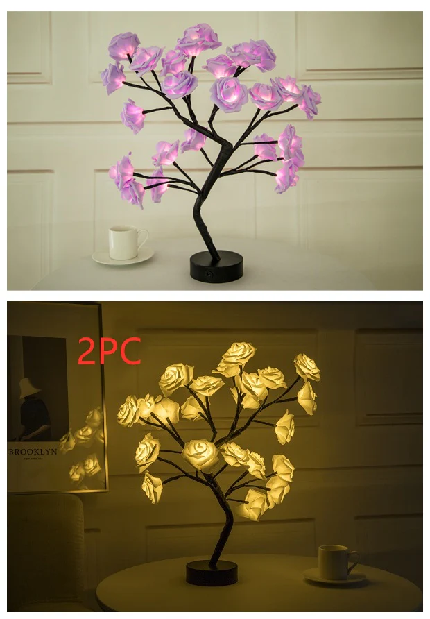 Rose Flower Lamp USB Battery