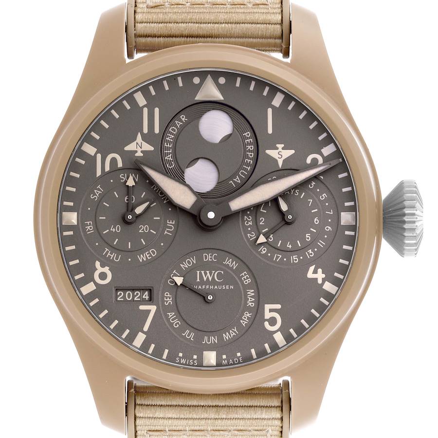 IWC Pilot Perpetual Calendar Mojave Desert Ceramic Mens Watch IW503004