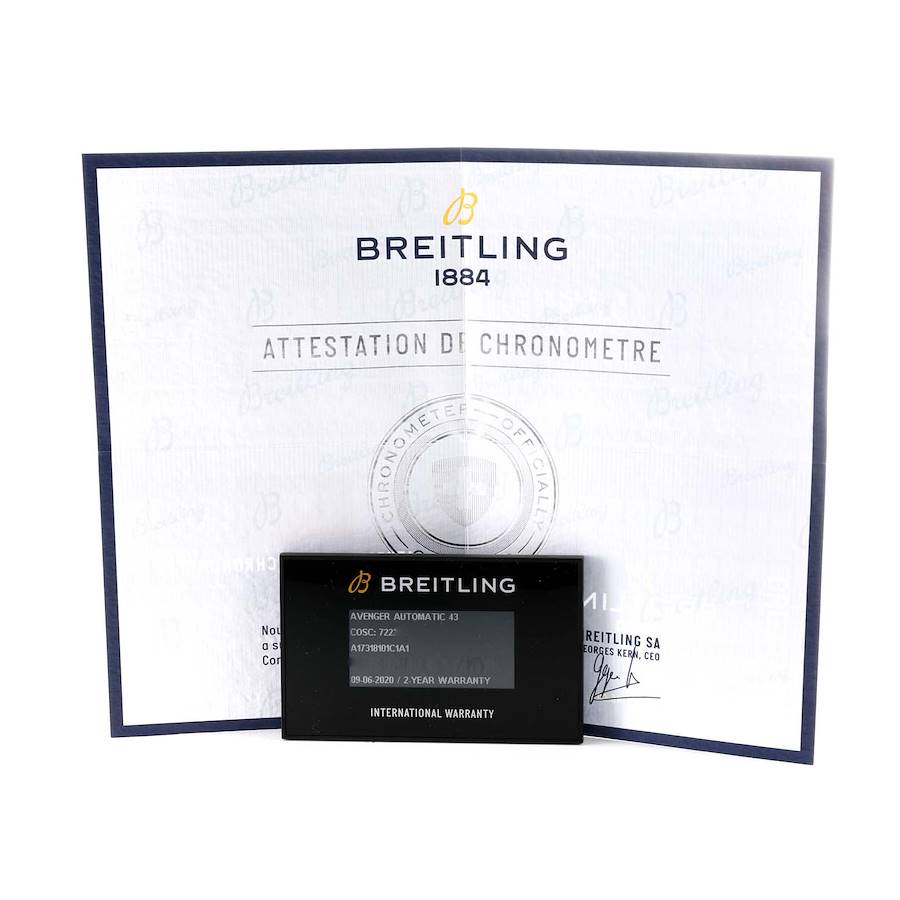 Breitling Avenger Blue Dial Stainless Steel Mens Watch A17318