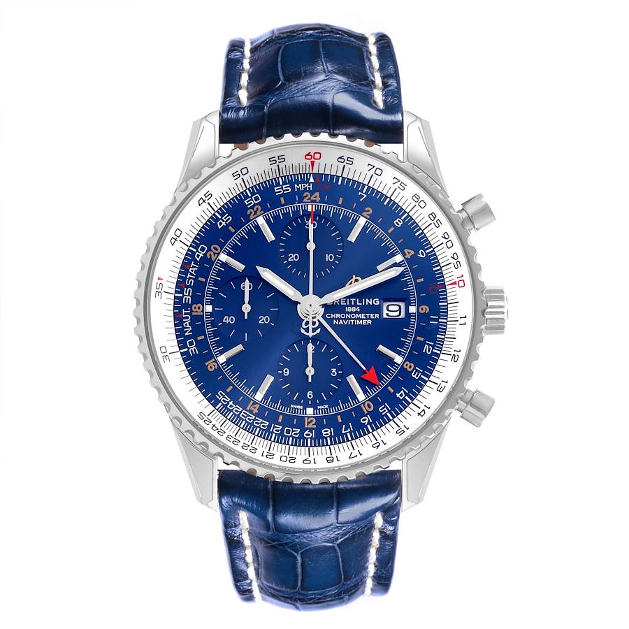 Breitling Navitimer GMT Blue Dial Steel Mens Watch A24322