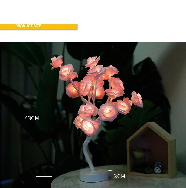 Rose Flower Lamp USB Battery