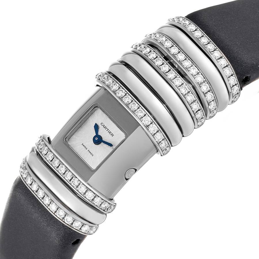 Cartier Declaration White Gold Titanium Diamond Ladies Watch WT000450
