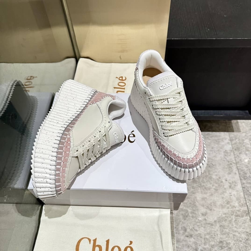 Chloé Nama Sneaker Power Beige CHC24U02IBD26Z