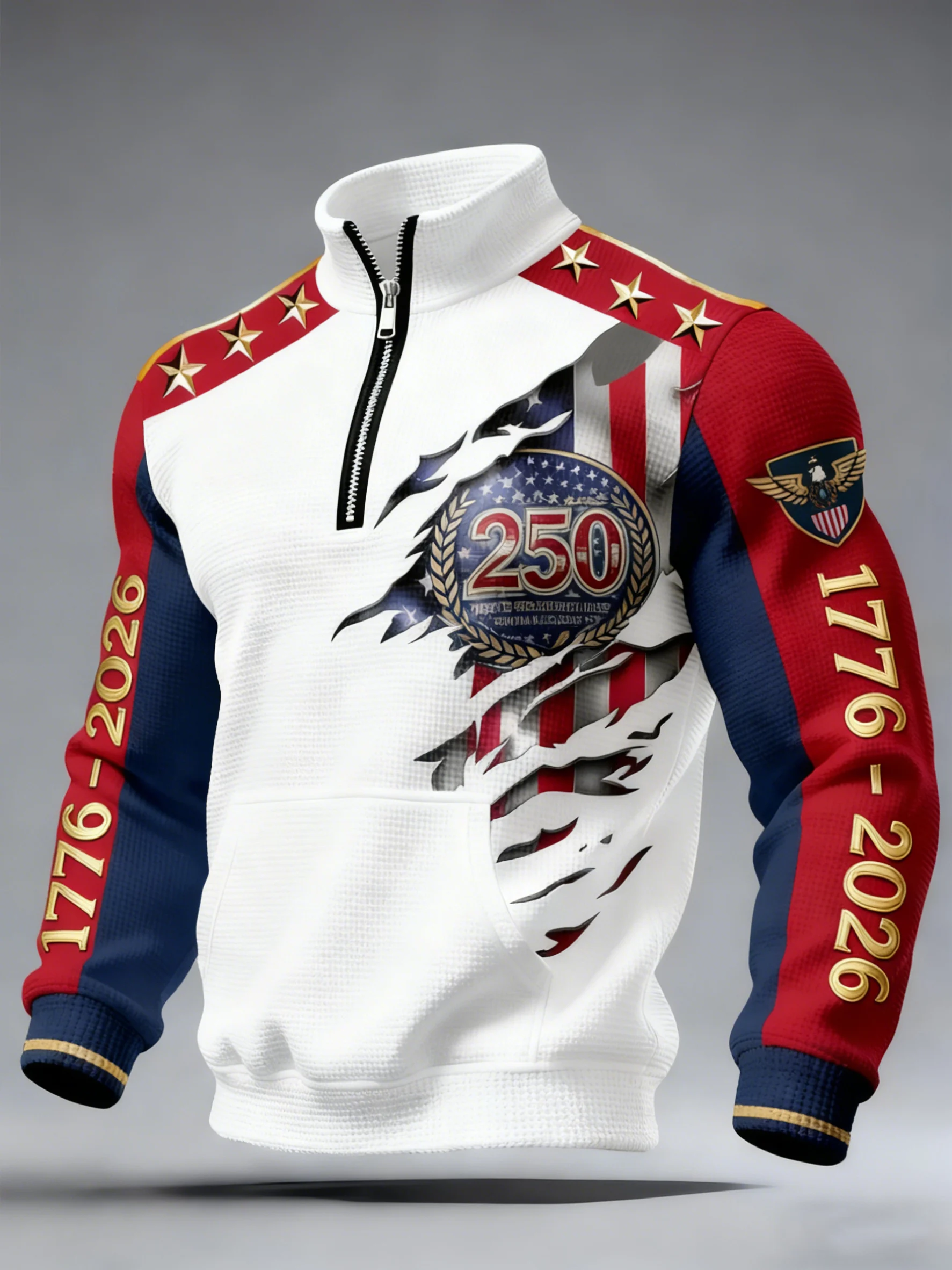 Men'S Casual American 250th Anniversary Printed Sweatshirt