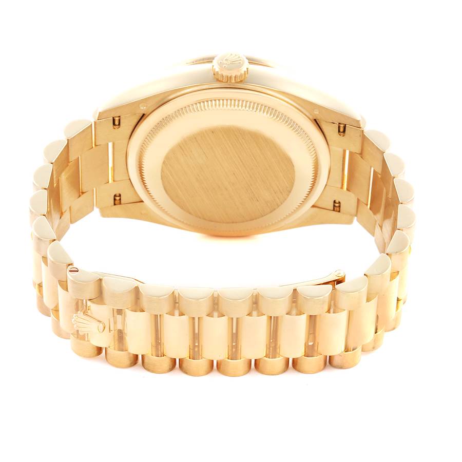 Rolex President Day Date Yellow Gold Diamond Mens Watch 128348