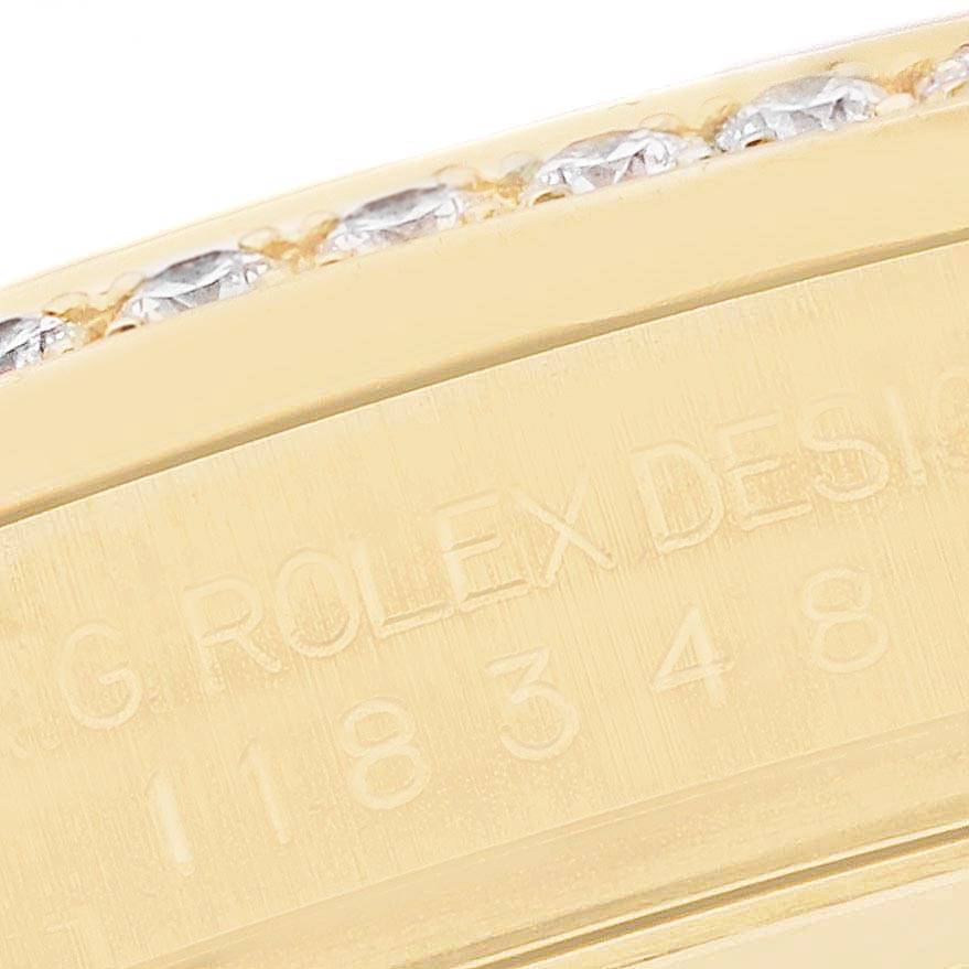 Rolex President Day Date Yellow Gold Mother Of Pearl Diamond Mens Watch 118348