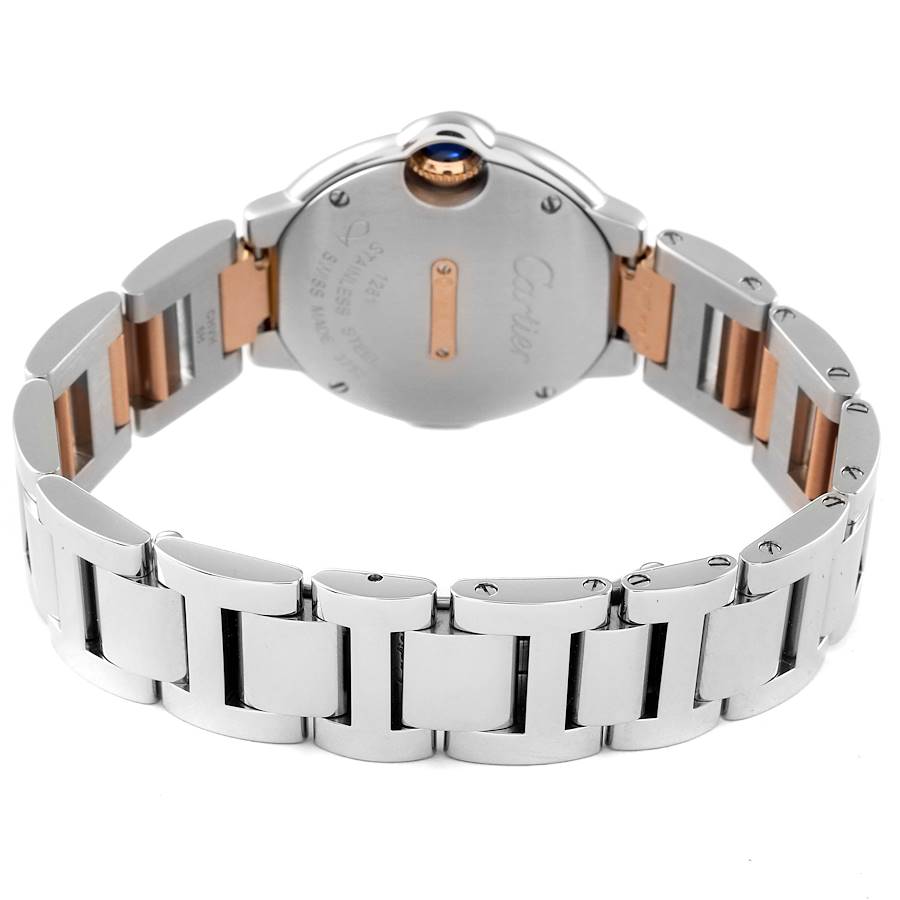 Cartier Ballon Bleu Steel Rose Gold Diamond Ladies Watch W3BB0009