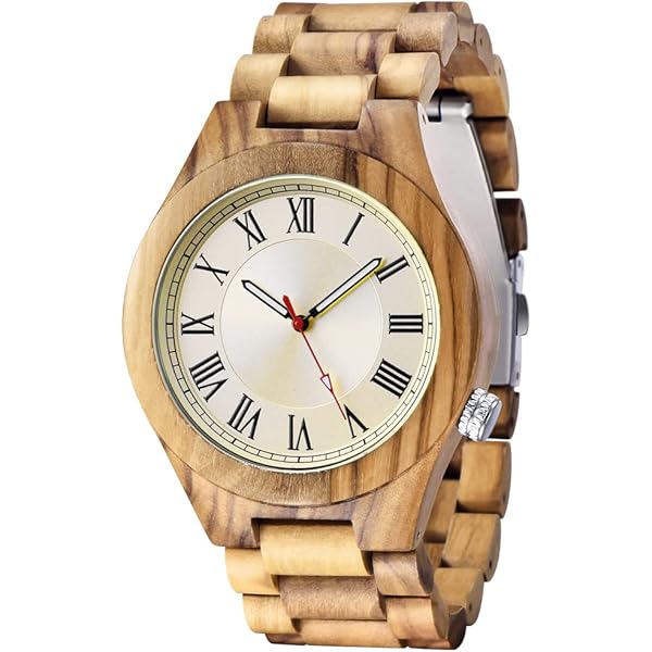 Wooden Watches Mens with Handmade Colorful Bamboo Wood Watch Analog Date Quartz Wooden Watch for Men Q2022-white-US