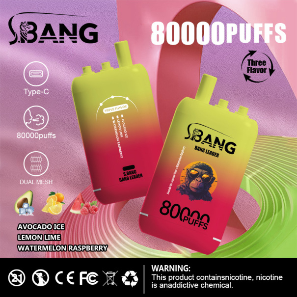 Bang Leader 80K Puffs 3-in-1 Prefilled Vape Device - 3 Flavours, Rechargeable, 850mAh