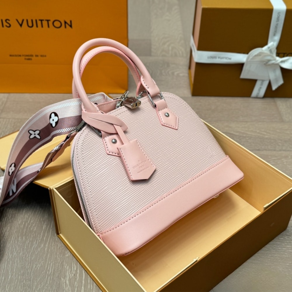 Louis Vuitton Epi Alma BB Rose Ballerine 25Cm M41327