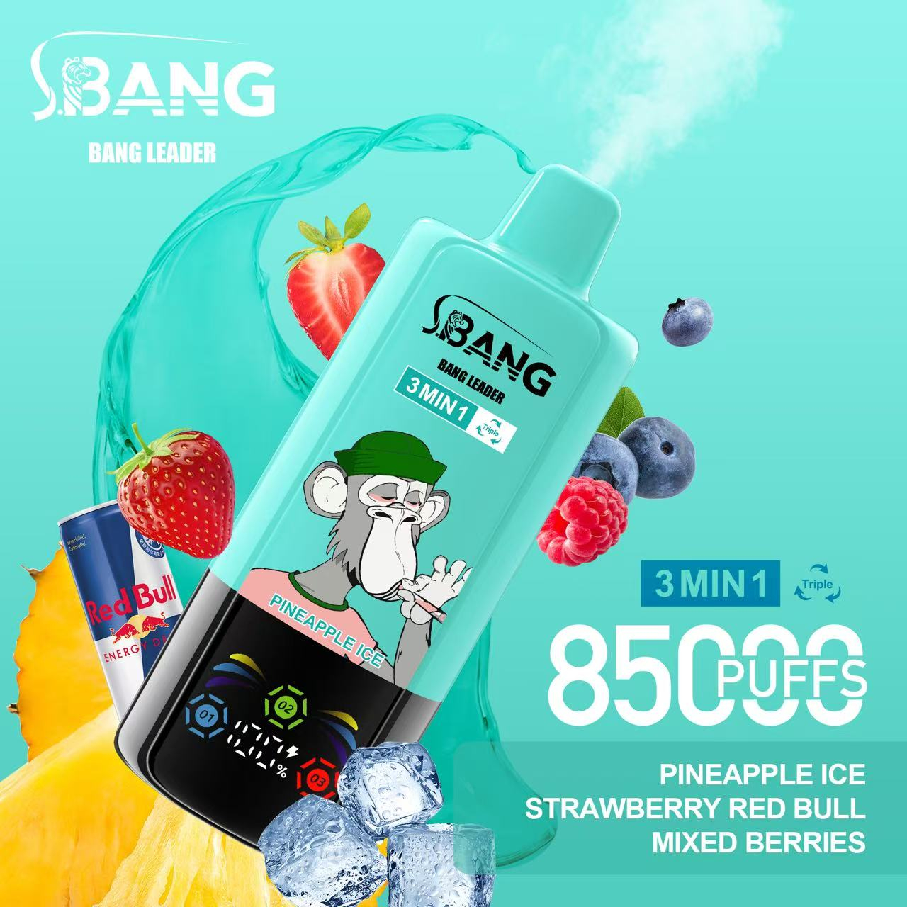Bang Leader 85K Puffs 3-in-1 Prefilled Vape Device - 3 Flavours, Rechargeable, 850mAh