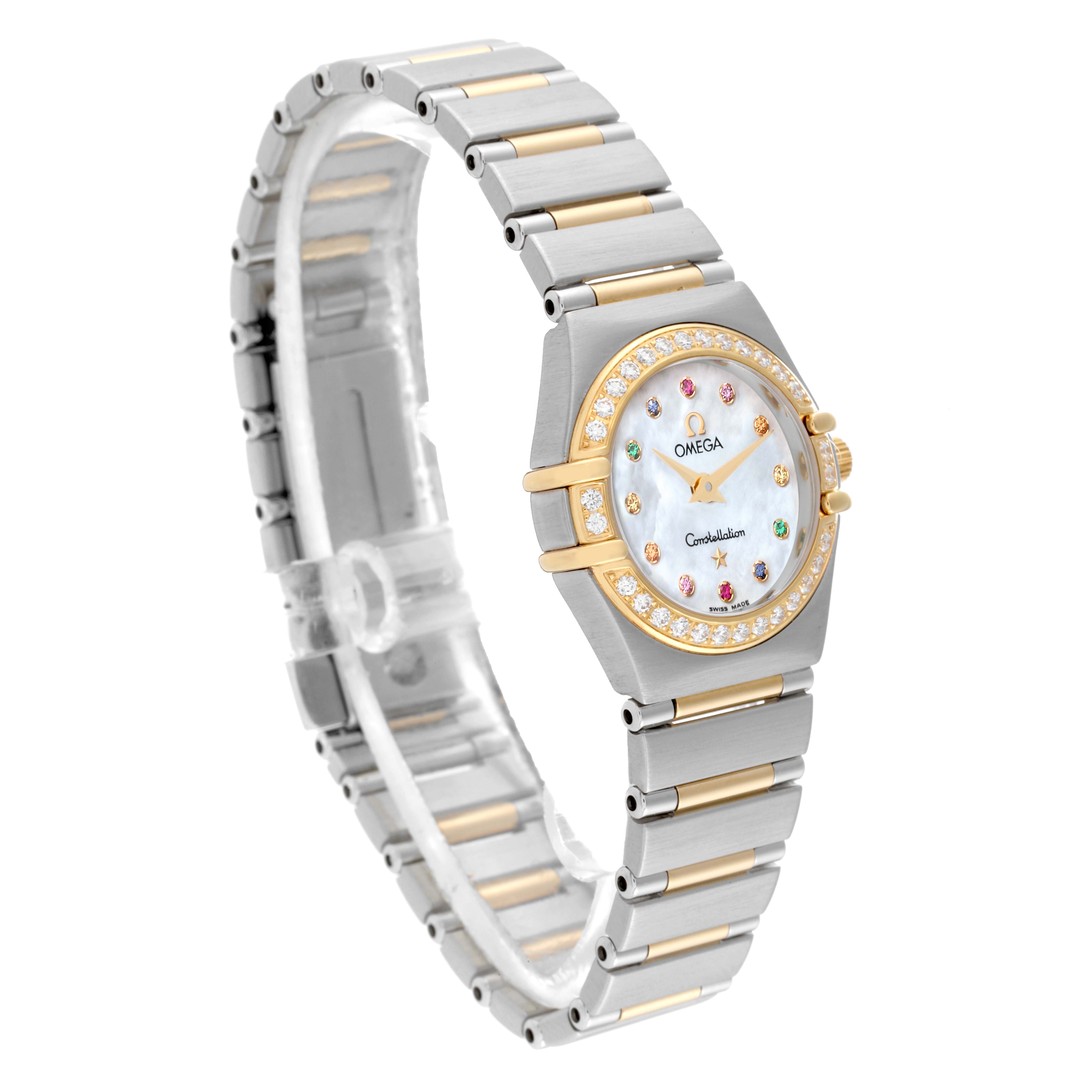 Omega Constellation Steel Yellow Gold Diamond Mother of Pearl Iris Ladies Watch 22.5 MM 1367.79.00