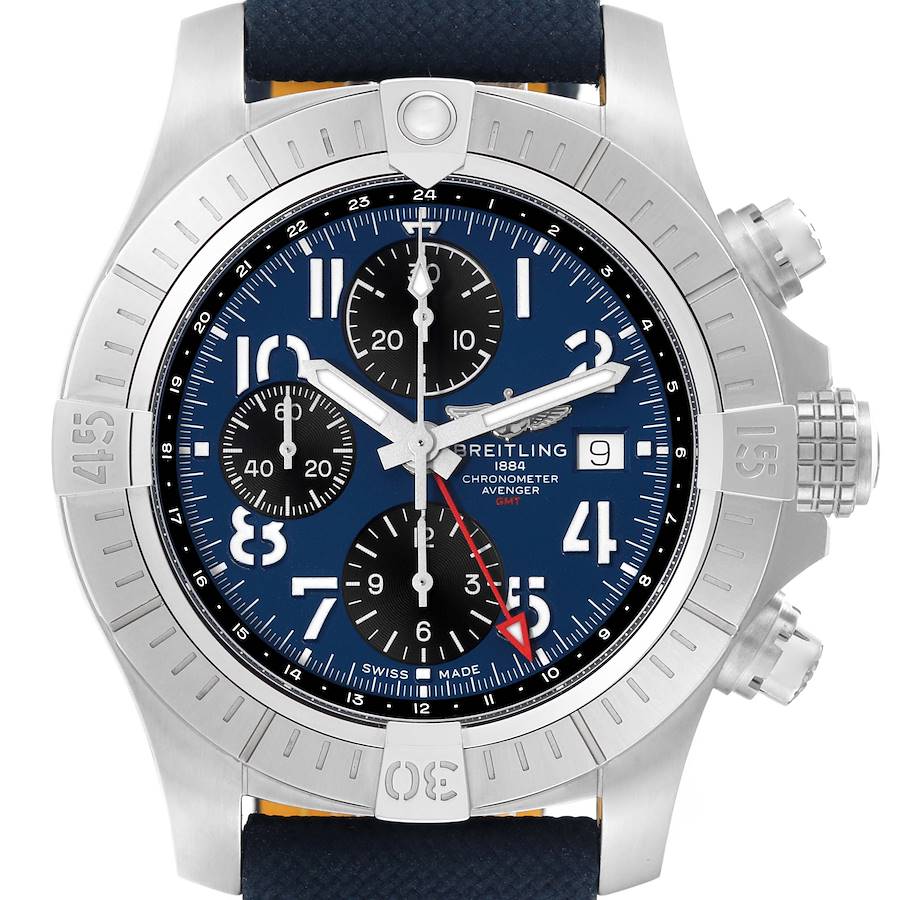 Breitling Avenger Chronograph GMT 45 Steel Mens Watch A24315