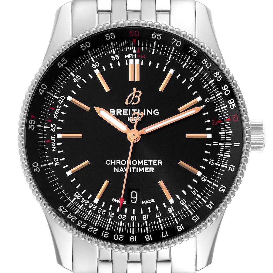 Breitling Navitimer 1 Black Dial 41mm Steel Mens Watch A17326