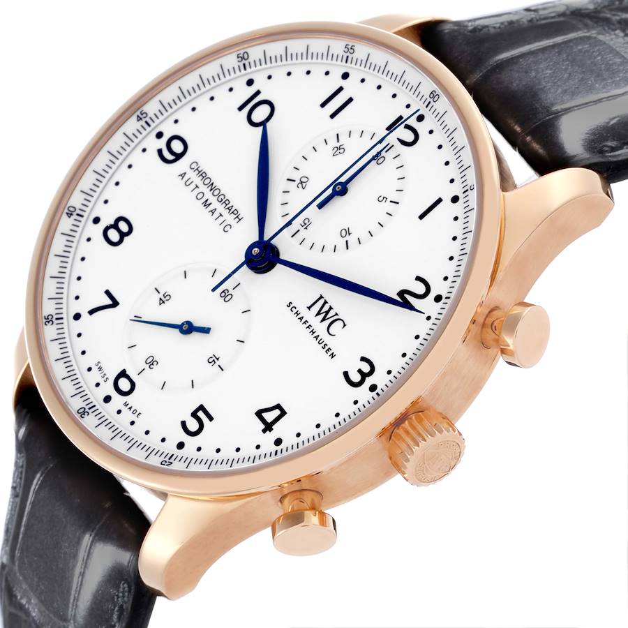IWC Portugieser Automatic Rose Gold White Dial Mens Watch IW371603