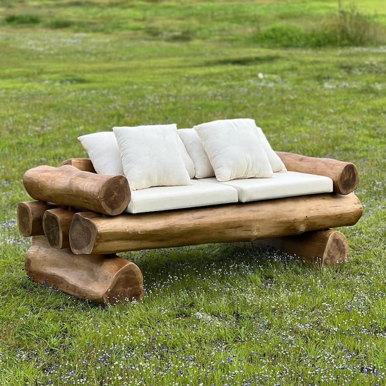 Rustic Log Wood Sofa