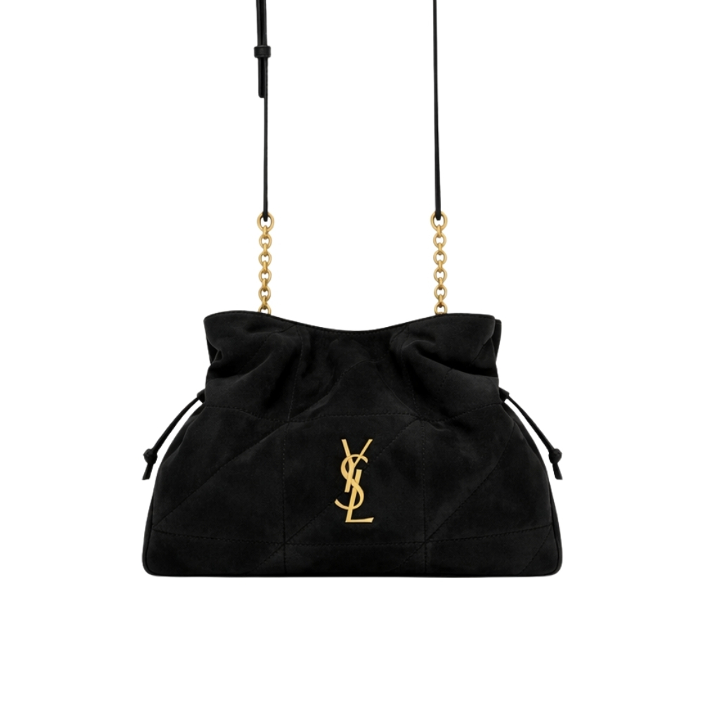 Saint Laurent Jamie Shoulder Pouch In Suede Black 26Cm