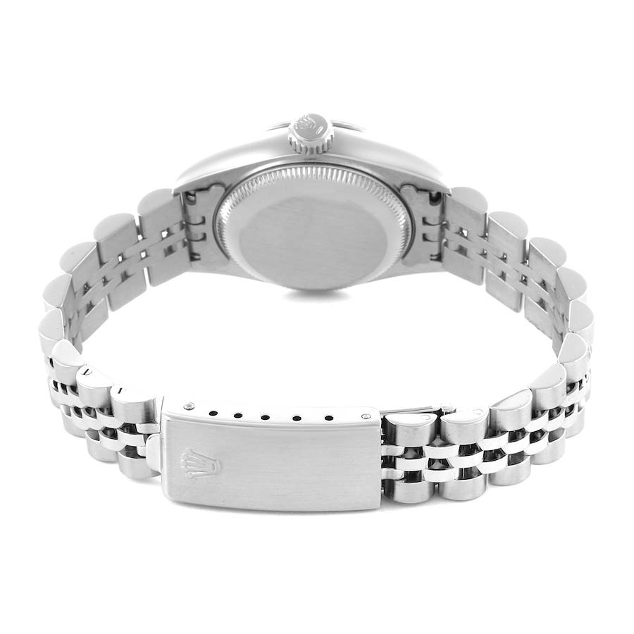 Rolex Datejust Steel White Gold Grey Tapestry Dial Ladies Watch 69174