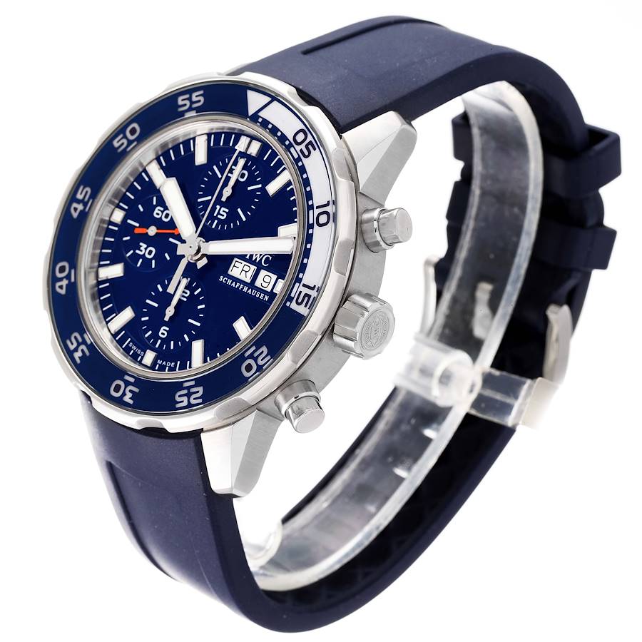 IWC Aquatimer Automatic Chrono Day Date Blue Strap Watch IW376711