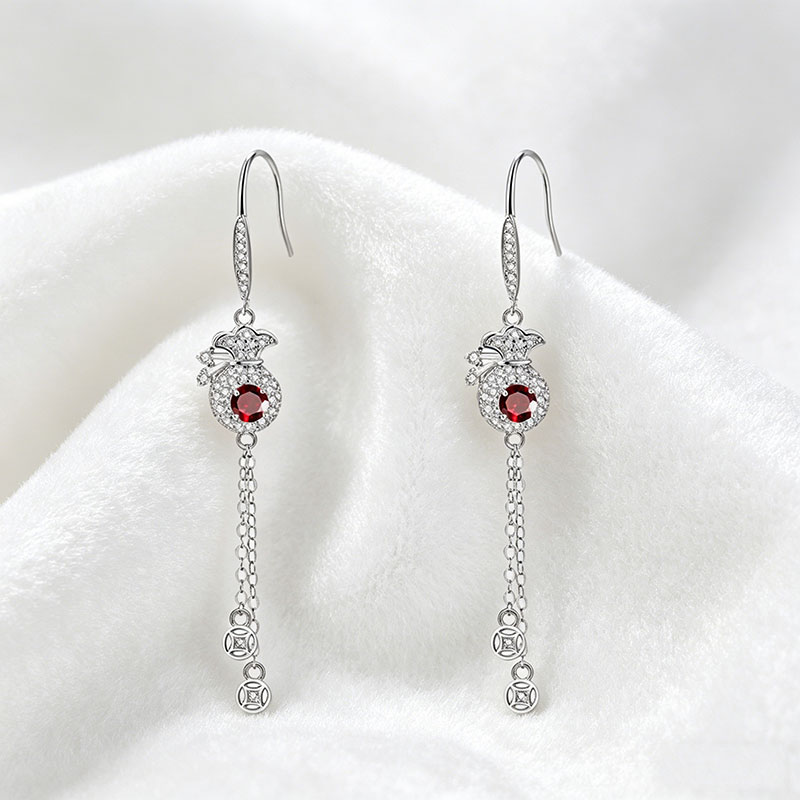 GemVibra Talismanic Money Bag Earrings | Abundance Crystal Drops