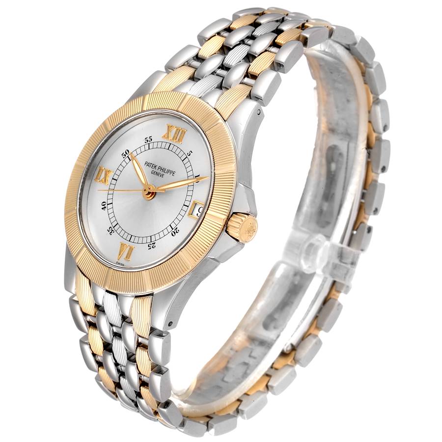 Patek Philippe Neptune Silver Dial Steel 18k Yellow Gold Mens Watch 5080