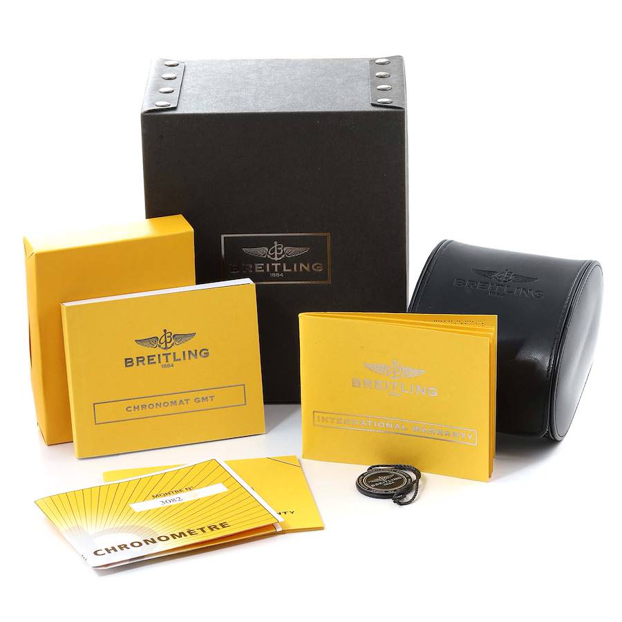Breitling Chronomat GMT Steel Silver Dial Mens Watch AB0410