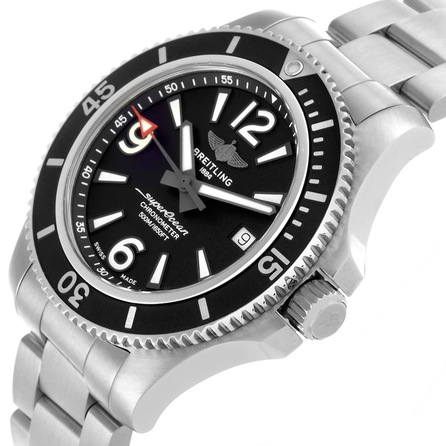 Breitling Superocean 42 Black Dial Steel Mens Watch A17366