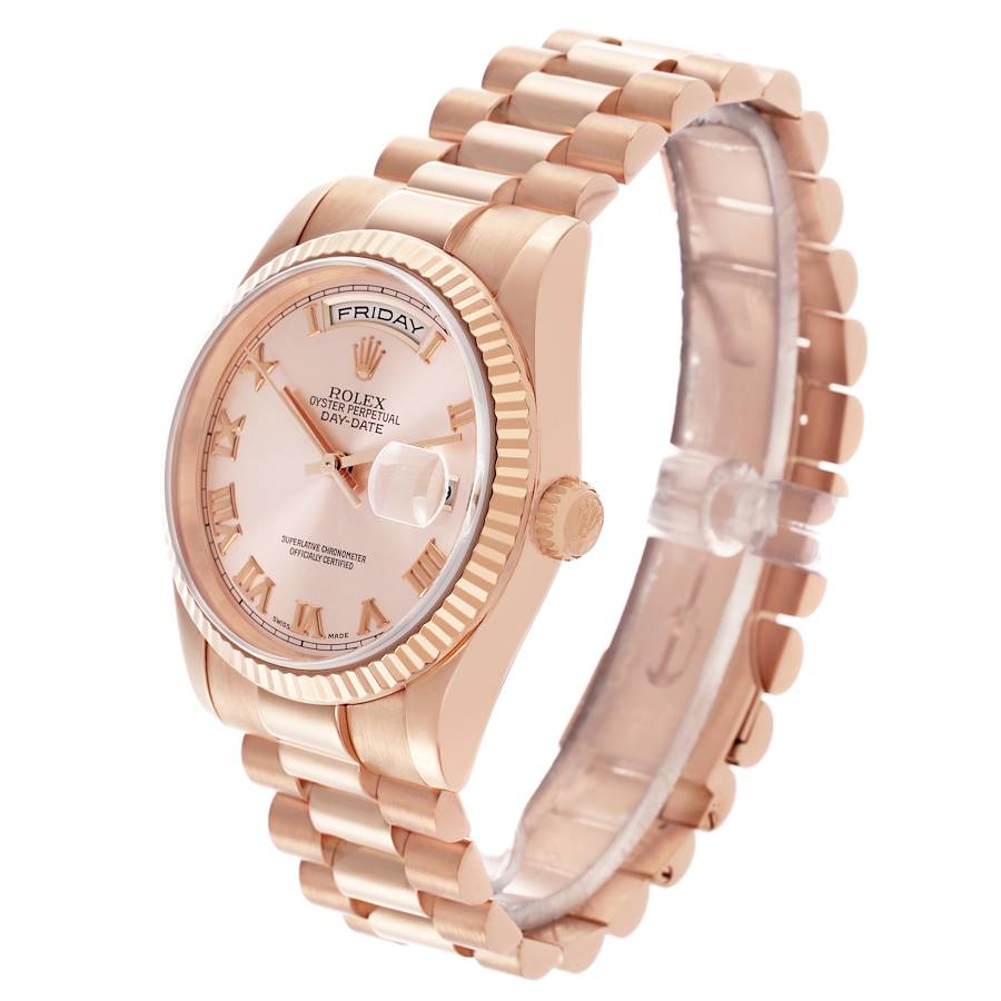 Rolex President Day-Date 36mm Rose Gold Roman Dial Mens Watch 118235