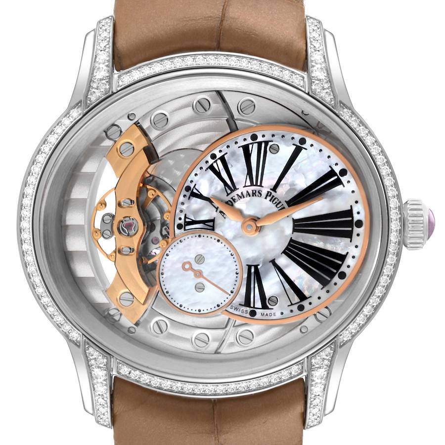 Audemars Piguet Millenary White Gold Mother Of Pearl Diamond Ladies Watch 77247BC