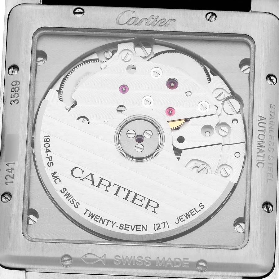 Cartier Tank MC Blue Dial Automatic Steel Mens Watch WSTA0010 Card