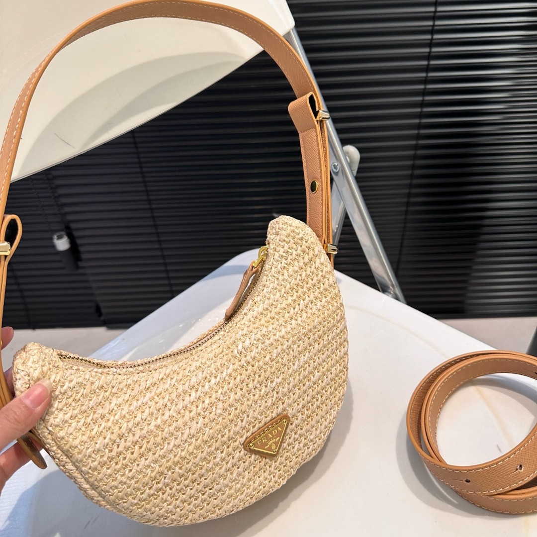 Prada Arqué Crochet Shoulder Bag Natural 22Cm 1Bc194 2M2T F0018 V Ouo