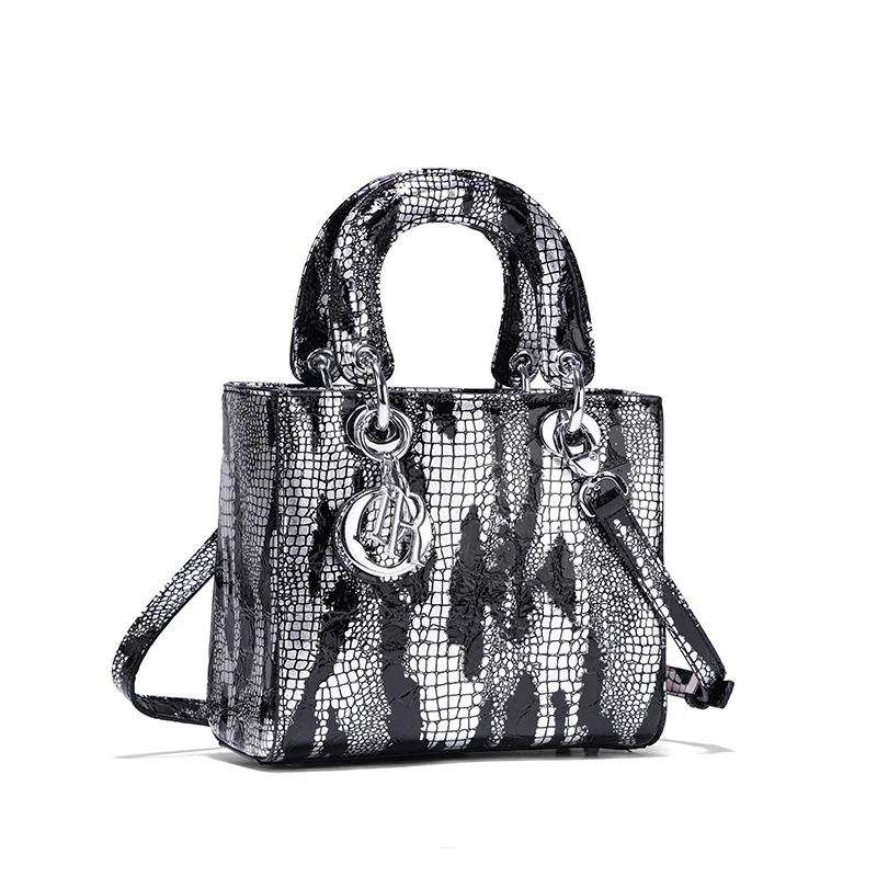 New Bags for Women Contrast Color Snake Print Princess Diana Bags Women’s Handbags High-end Glossy Single Shoulder Crossbody Bag