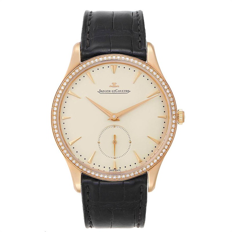 Jaeger LeCoultre Master Grande Ultra Thin 40mm Rose Gold Diamond Mens Watch Q1352502