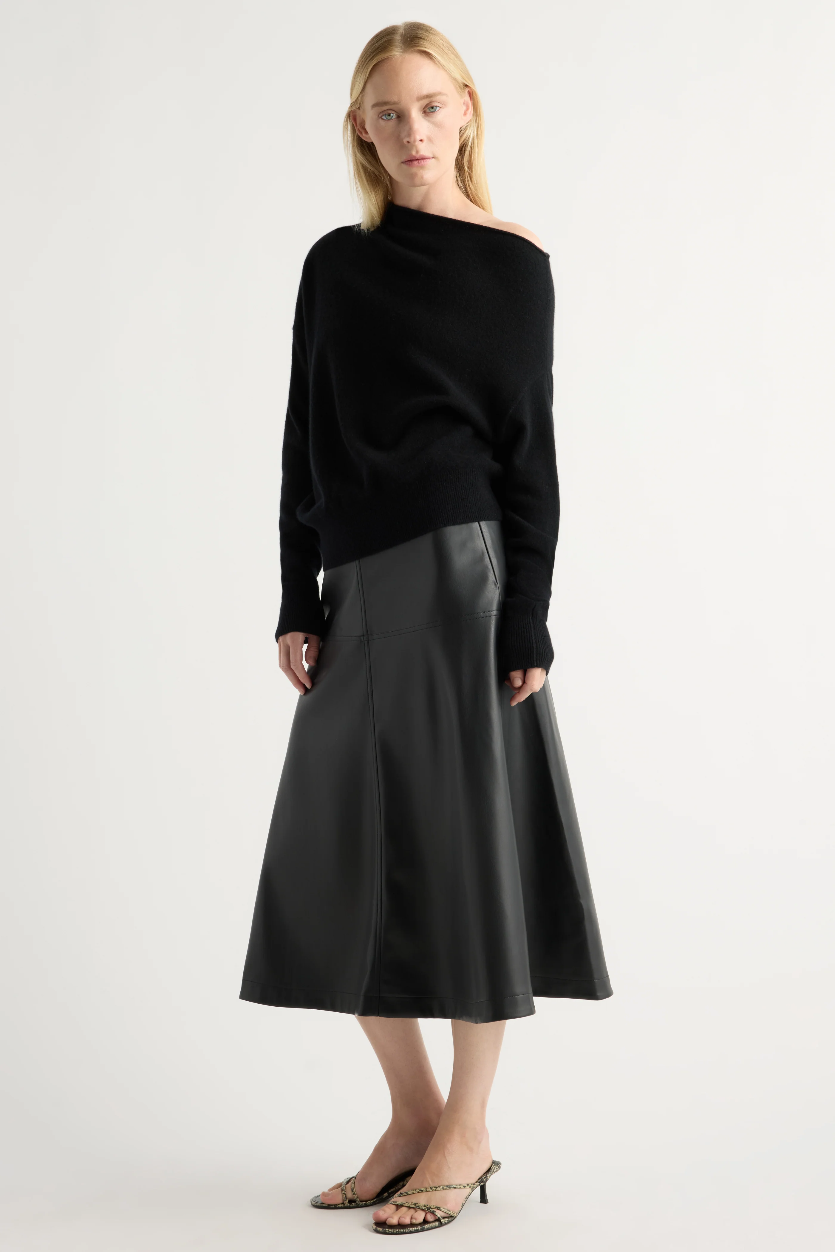 Harley A-Line Vegan Leather Skirt