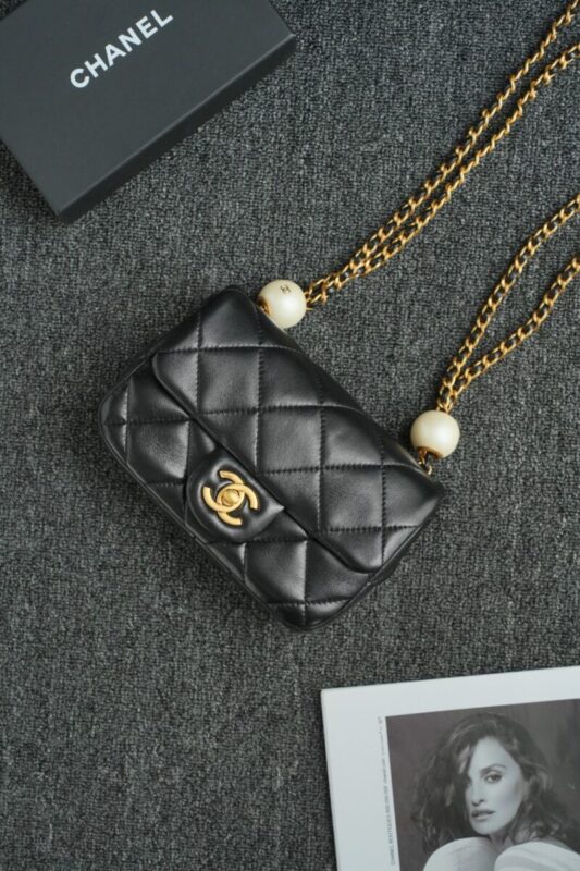 CHANEL CF Double Pearl Black