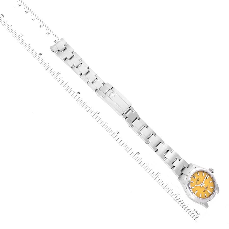 Rolex Oyster Perpetual Midsize Yellow Dial Steel Ladies Watch 277200