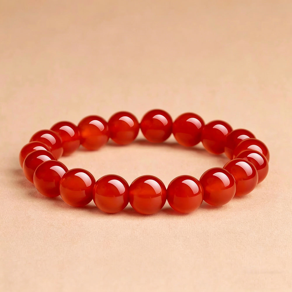 GemVibra Red Agate Talisman Bracelet – Warm Vitality & Protection