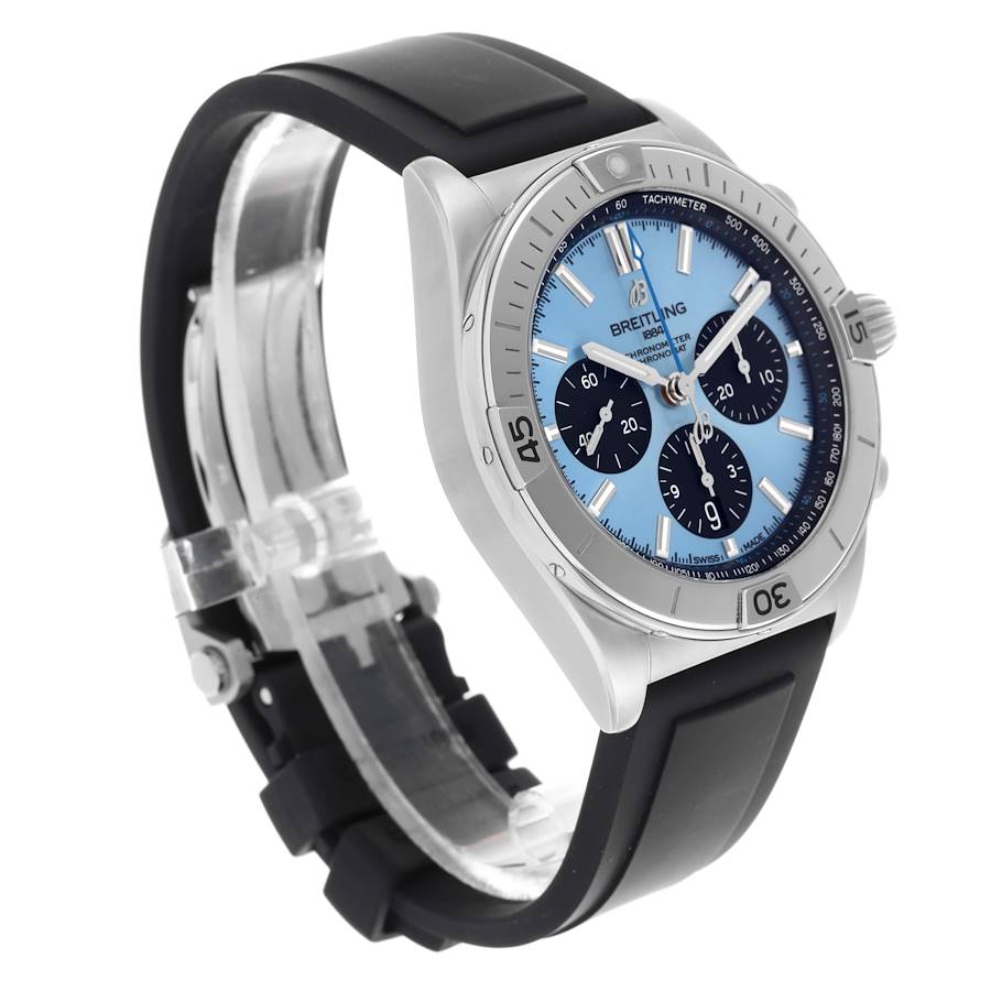 Breitling Chronomat B01 Ice Blue Dial Steel Mens Watch PB0134