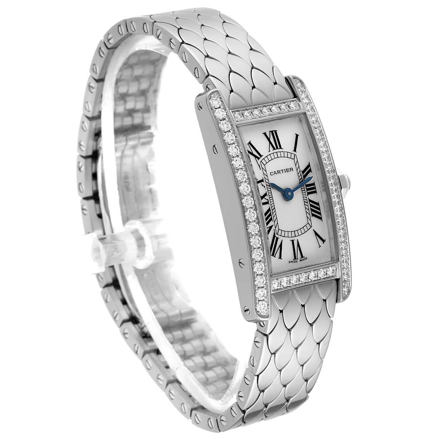 Cartier Tank Americaine White Gold Diamond Ladies Watch WB710009